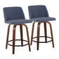 Toriano - Mid Century Modern, Fixed Height Counter Stool & Swivel And Round Footrest (Set of 2) - Furniture Home Direct