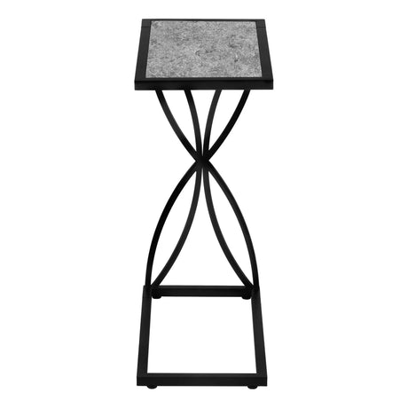 End Table With Faux Stone Table top - Gray - Furniture Home Direct