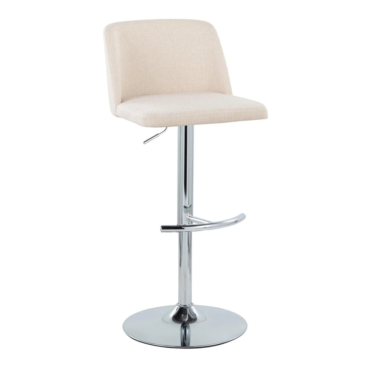 Toriano - Contemporary Adjustable Barstool With Swivel & Rounded T Footrest (Set of 2) - Furniture Home Direct