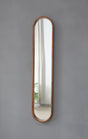 Decorative Rubber Frame Mirror With Elongated Oval Frame - Brown - Furniture Home Direct