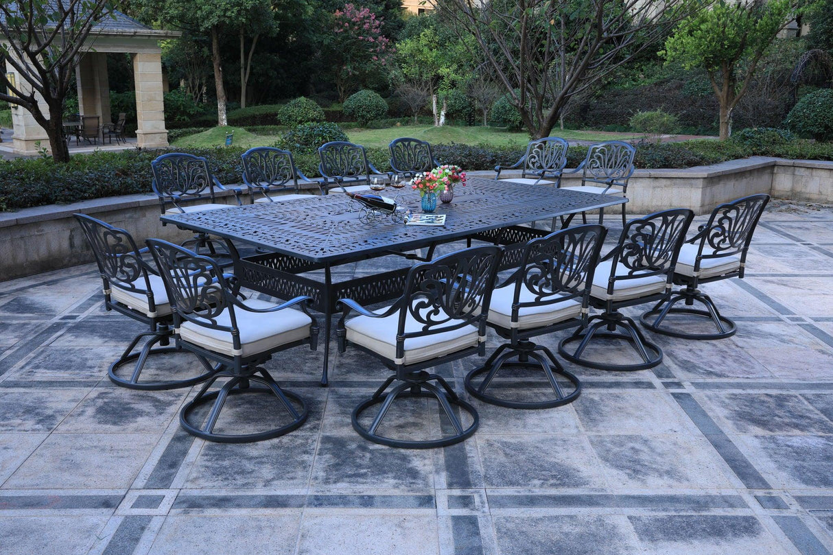 Rectangular Metal Dining Set With Cushions - Furniture Home Direct