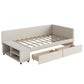 L Shaped Upholstered Platform Bed With Storage And Drawers - Furniture Home Direct