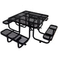 Square Outdoor Steel Picnic Table, With Umbrella Pole - Furniture Home Direct
