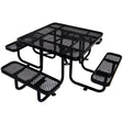 Square Outdoor Steel Picnic Table, With Umbrella Pole - Furniture Home Direct