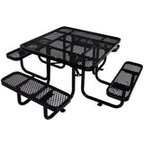 Square Outdoor Steel Picnic Table, With Umbrella Pole - Furniture Home Direct