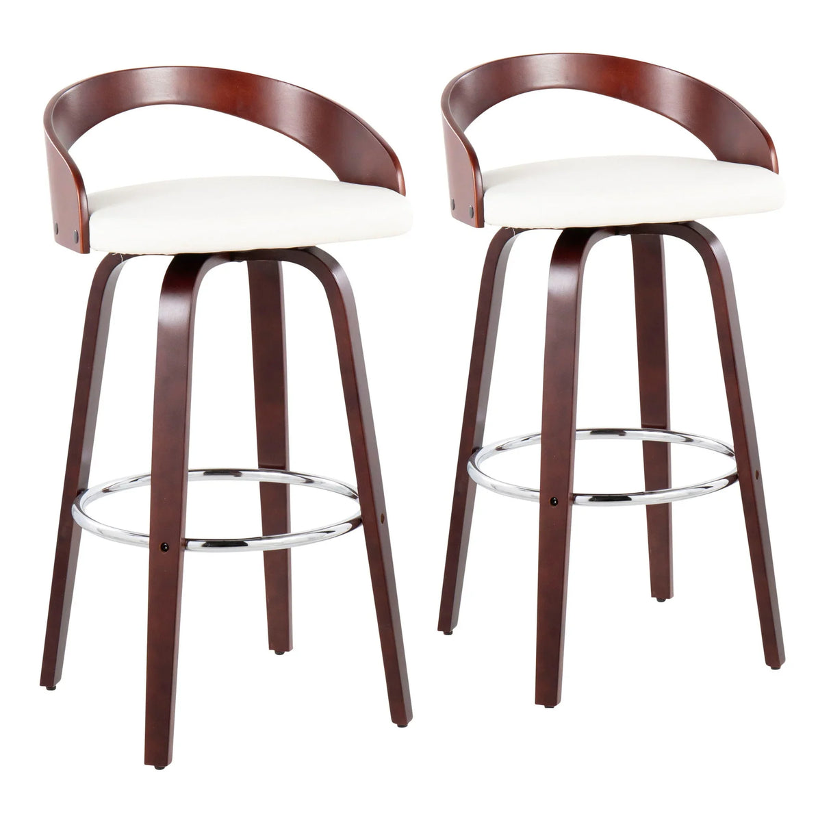 Grotto - Mid Century Elegant Design Modern Barstool With Swivel (Set of 2) - Furniture Home Direct