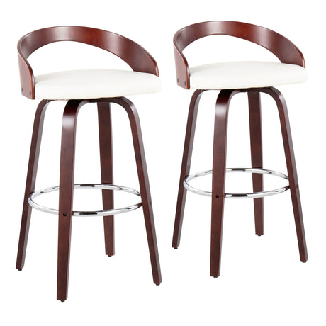 Grotto - Mid Century Elegant Design Modern Barstool With Swivel (Set of 2) - Furniture Home Direct