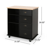 Yohaan - Contemporary Kitchen Cart With Wheels
