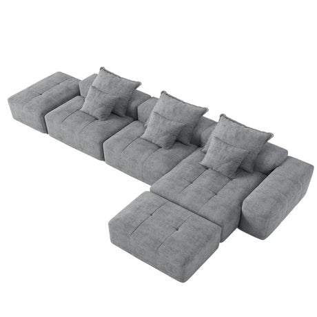 Modern Oversized Diy Combination Modular Sectional Sofa With Pillows - Furniture Home Direct