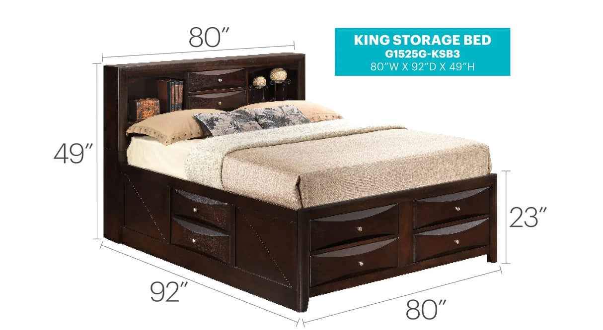 Marilla - Storage Bed With Bookcase Headboard - Furniture Home Direct