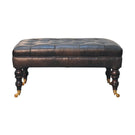 Buffalo - Leather Ottoman With Castor Legs - Furniture Home Direct