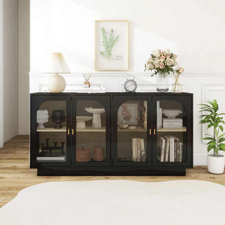 Storage Cabinet With Door For Living Room, Dining Room - Black - Furniture Home Direct