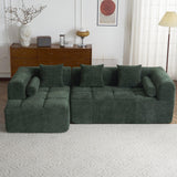 Sectional Sofa Modular Tufted Chenille Upholstery Green - Furniture Home Direct