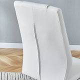 Dining Set 7 Piece Marble Top Table And Chairs White - Furniture Home Direct