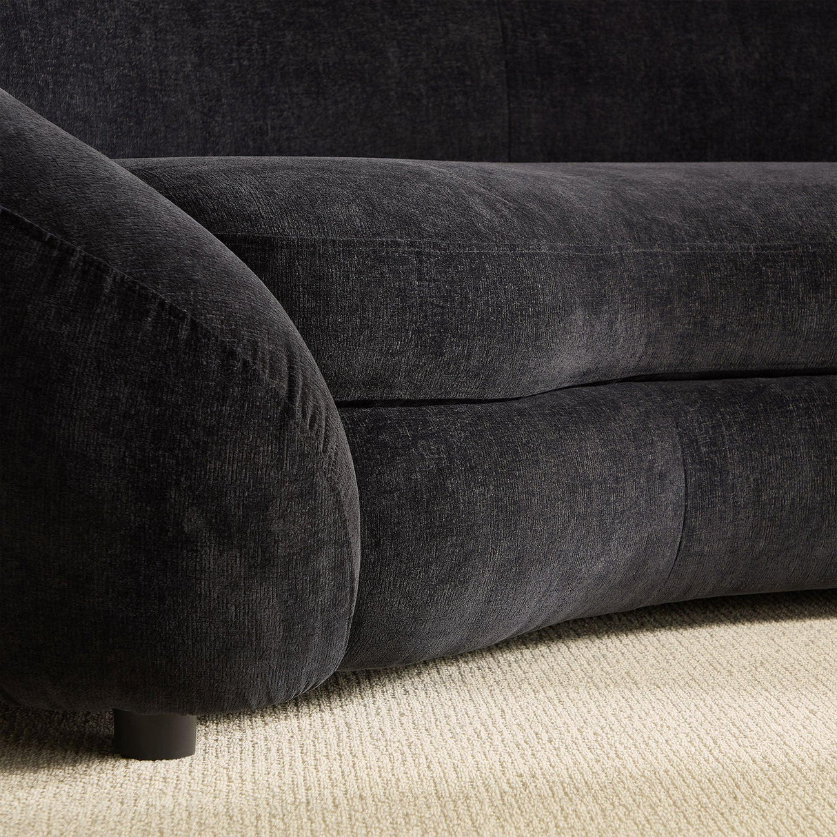 125.98' Modern Curved Sofa With Love Heart Design - Black - Furniture Home Direct