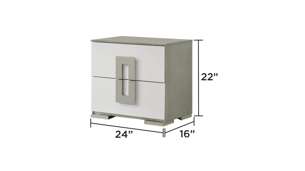 Bedroom Set Contemporary Full Bed Dresser Nightstand White - Furniture Home Direct