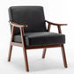 Mid Century Modern Accent Chair With Solid Wood Frame And Extra Thick Backrest - Furniture Home Direct