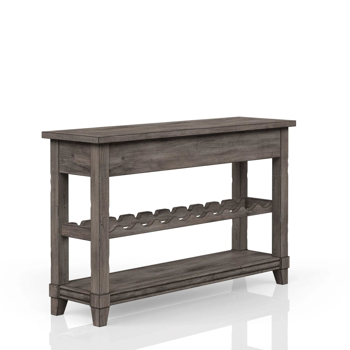 Console Table With Wine Bottle Storage Storage Drawers - Gray - Furniture Home Direct