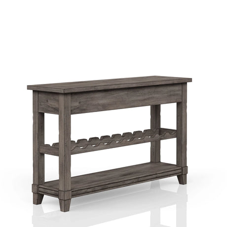 Console Table With Wine Bottle Storage Storage Drawers - Gray - Furniture Home Direct