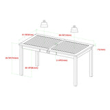 Contemporary Slat Top Acacia Wood Outdoor Dining Table - Furniture Home Direct