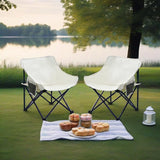 2 Pieces Outdoor Camping Chairs Folding / Portable, Comfortable Seating, Durable Steel Fram - Furniture Home Direct