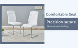 Dining Set Marble Pattern Table With White Chairs White - Furniture Home Direct