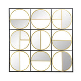 Eclectic Styling Metal Beaded Wall Mirror With Contemporary Design For Bedroom, Liveroom & Entryway - Furniture Home Direct