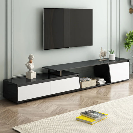 Minimalist Rectangle Extendable TV Cabinet With 2 Drawers And 1 Cabinet - Furniture Home Direct