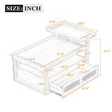 Coffee Table With 1 Storage Shelf, 2 Tabletops And 1 Rattan Drawer - Furniture Home Direct