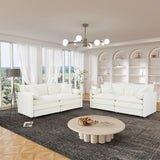 Modern Chenille Oversized Deep Seat Luxury 2 Piece Sofa Set With 4 Pillows - Furniture Home Direct
