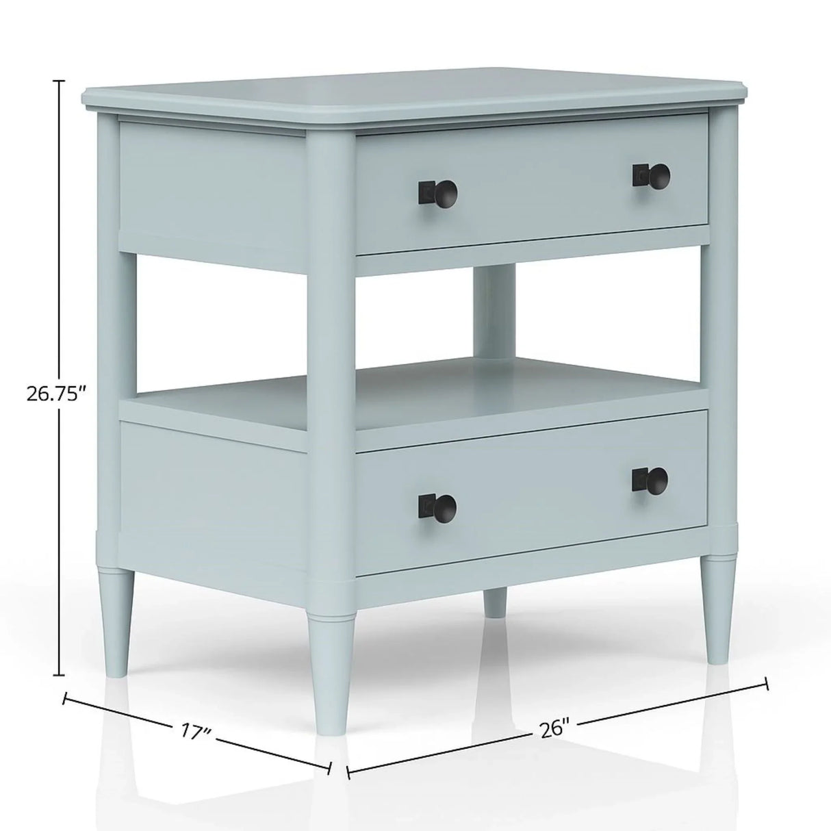 Open Nightstand With 2 Drawers - Furniture Home Direct
