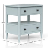 Open Nightstand With 2 Drawers - Furniture Home Direct