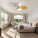 23" Bedroom Ceiling Fan With 3 Color Dimmable 3 ABS Blades Remote Control Dc Motor Black With 18W Led Light - Furniture Home Direct