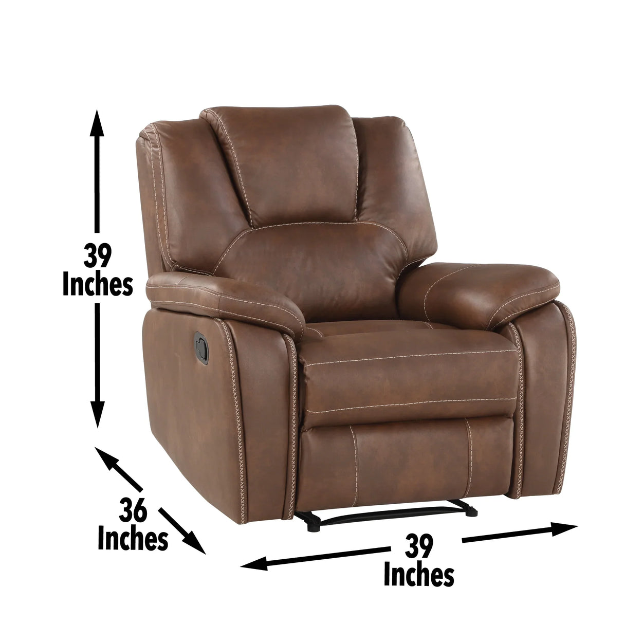 Katrine - PU Manual Motion Recliner - Chestnut Brown - Furniture Home Direct