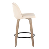 Toriano - Contemporary Fixed-Height Counter Stool & Swivel With Round Footrest (Set of 2) - Furniture Home Direct