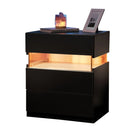 LED Nightstands, 3 Drawer For Bedroom - Furniture Home Direct