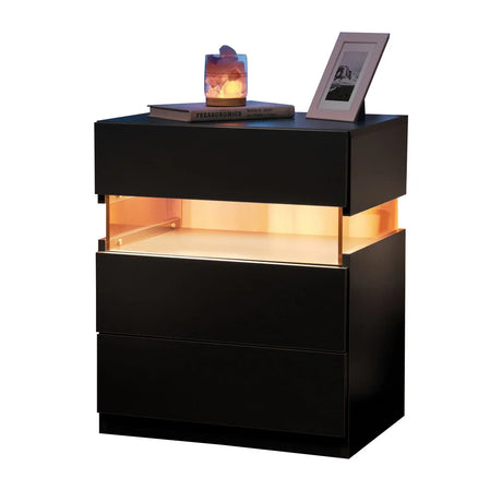 LED Nightstands, 3 Drawer For Bedroom - Furniture Home Direct