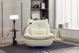 270 Swivel Glider Recliner Chair, Power Recliner Rocking Chair, USB Port Charge For Nursery Chair With Atmosphere Lamp For Living Room Bedroom Apartment - Furniture Home Direct