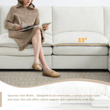 Sectional Sofa Chenille L Shaped Living Room Comfort Cream - Furniture Home Direct