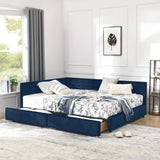 Mid-Century Storage Upholstered Tufted Bed Frame With Backrest And Armrests - Furniture Home Direct