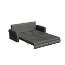 3 In 1 Convertible Sleeper Sofa With Nailhead Trim & Rolled Arm