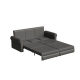 3 In 1 Convertible Sleeper Sofa With Nailhead Trim & Rolled Arm - Furniture Home Direct