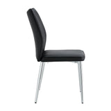 Dining Chairs with PU Upholstery and Metal Legs Black - Furniture Home Direct