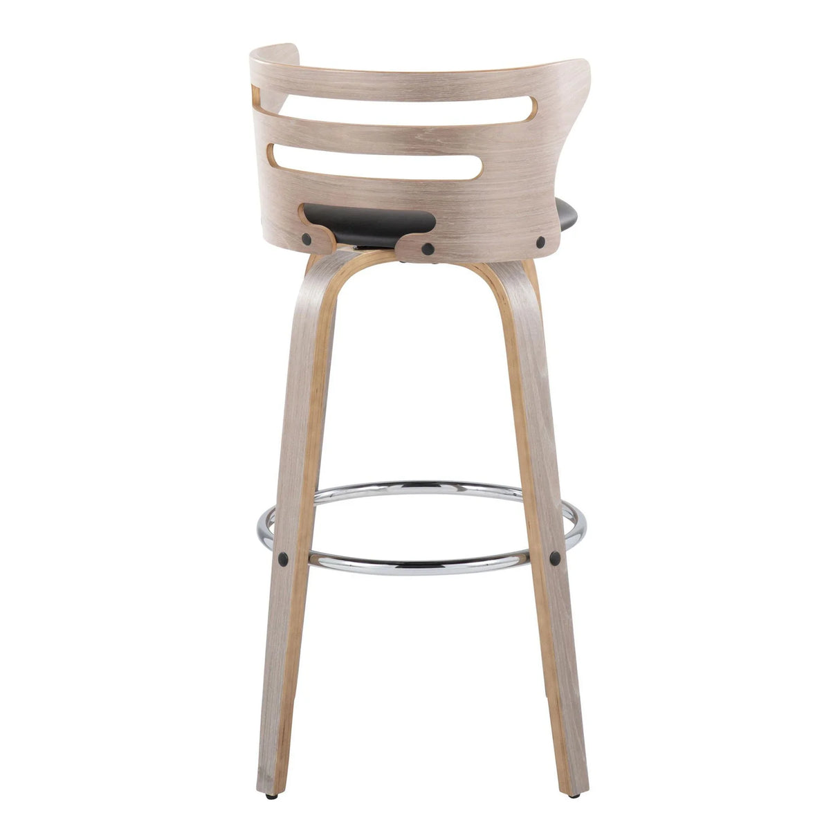 Cosini - Mid Century Modern Fixed Height, Barstool With Swivel With Round Footrest (Set of 2) - Furniture Home Direct