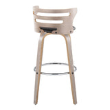 Cosini - Mid Century Modern Fixed Height, Barstool With Swivel With Round Footrest (Set of 2) - Furniture Home Direct