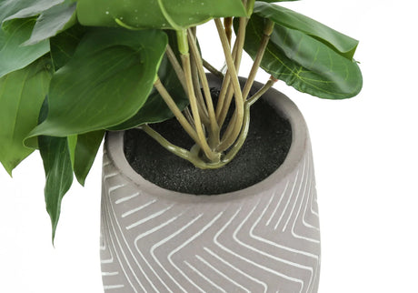 8" Tall, Artificial Plant, Alocasia, Indoor, Faux, Fake, Table, Greenery, Potted, Decorative (Set of 2) - Green / White - Furniture Home Direct