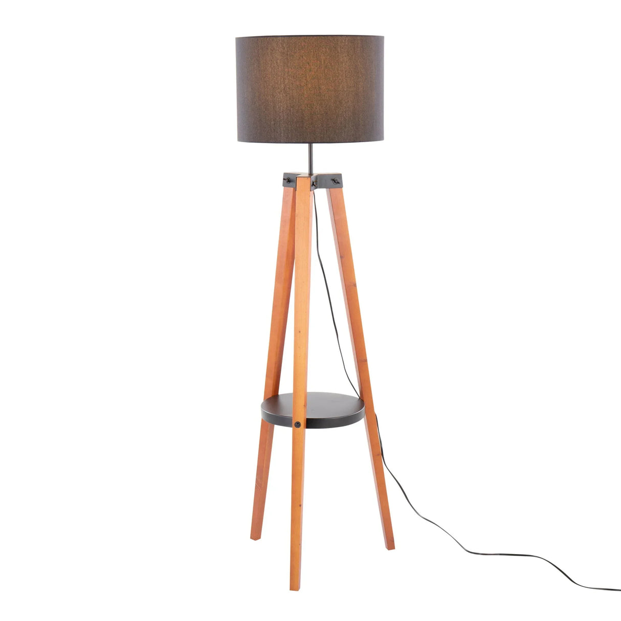 Compass - Mid Century Modern Floor Lamp With Shelf - Furniture Home Direct