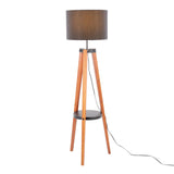 Compass - Mid Century Modern Floor Lamp With Shelf - Furniture Home Direct