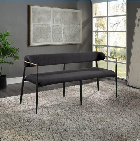 Jaramillo - Chenille Bench - Black - Furniture Home Direct