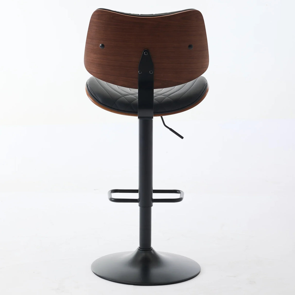 Counter Stool Adjustable PU Leather Upholstered Black - Furniture Home Direct
